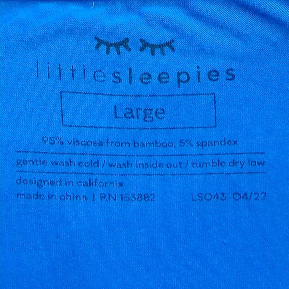 Little Sleepies Bamboo Top Womens Large Pajama Lounge Blue Soft Comfy Sleep - Picture 2 of 4